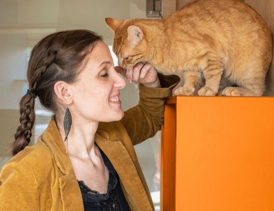 dierenarts die een konijn verzorgt