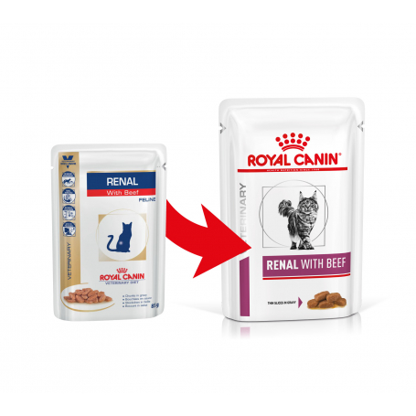 Royal Canin VDIET Kat Renal Beef Pouch 12x85G